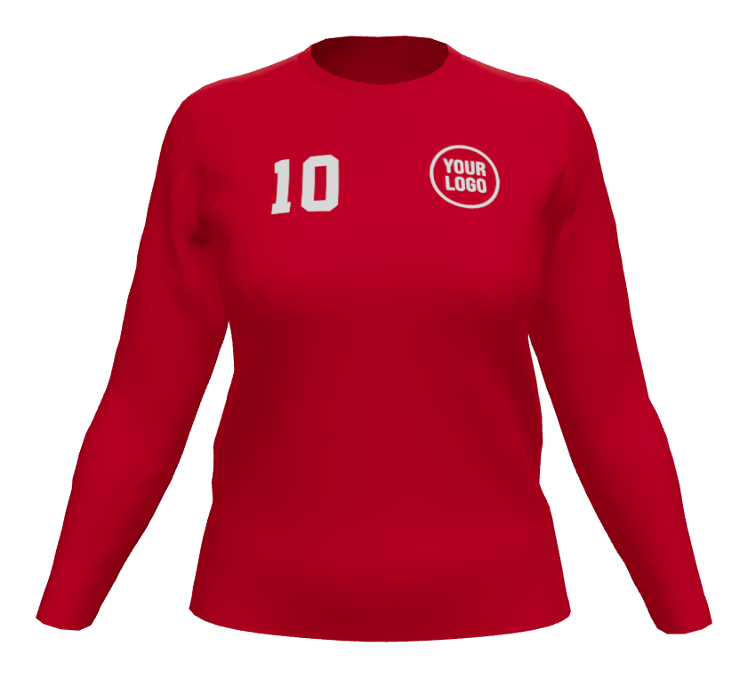 Striker Female Long Sleeve Fitted V-Neck jersey, design Blank